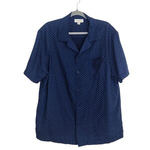 Free Assembly Navy Print Button Down Shirt Size XL